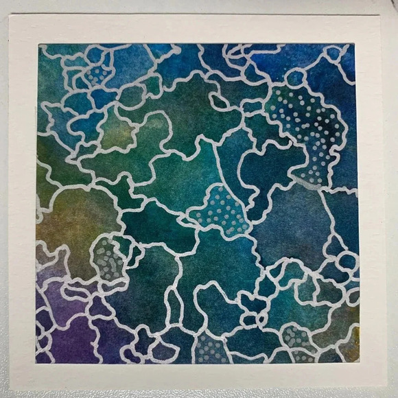 Original Handmade Abstract Watercolor Card Set - 6 Unique Blank Note Cards OOAK - Picture 13 of 14